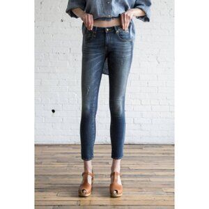 R13 Alison Crop Jeans in Indigo Blue Wash - Size 25
